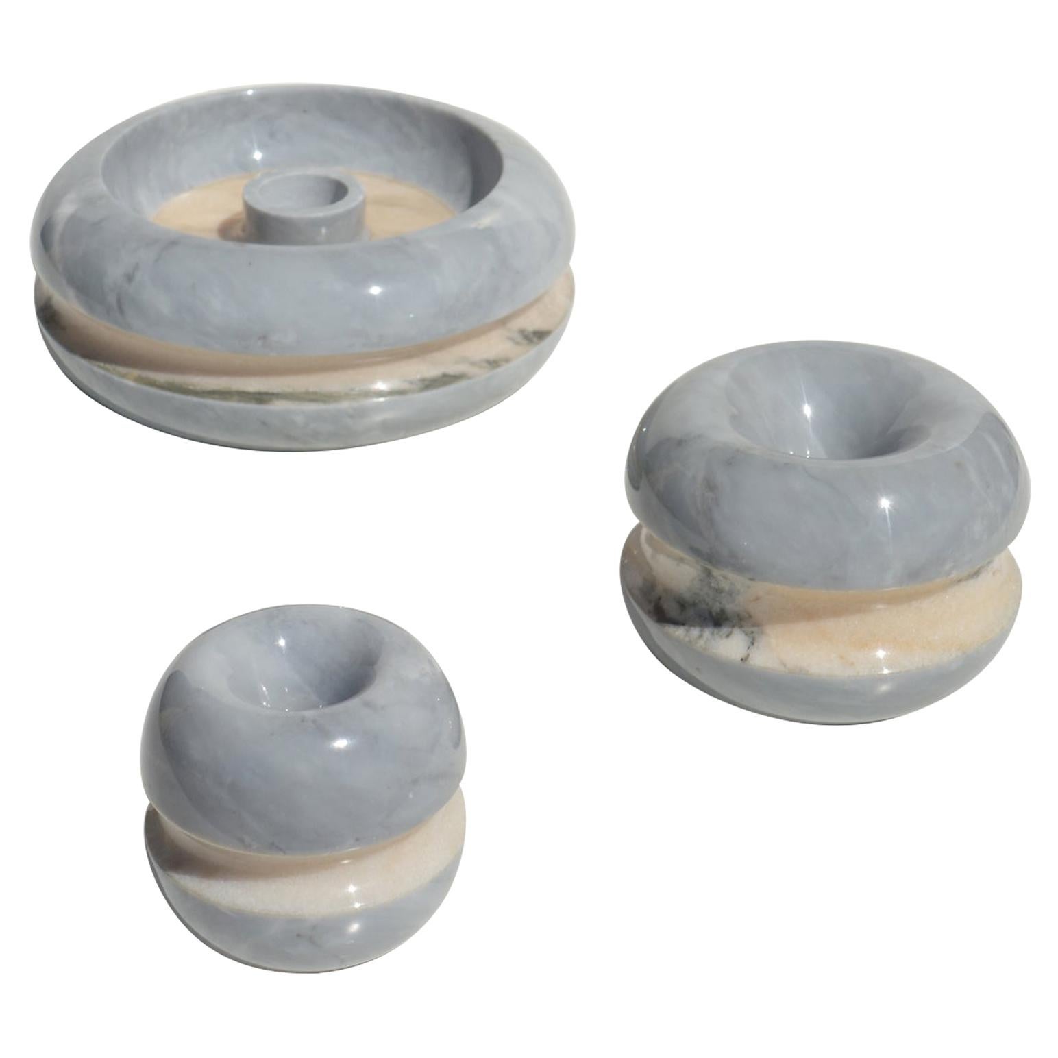 1970s by Massimo Vignelli for Casigliani Marble Smoking Ashtray, Set of 3 For Sale