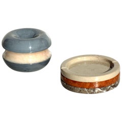 1970s by Massimo Vignelli for Casigliani Marble Smoking Set Ashtray