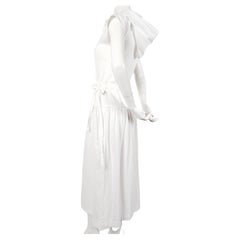 1970's CACHAREL white gauze dress with hood