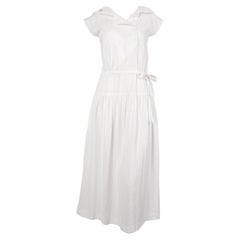 1970's CACHAREL white gauze dress with hood