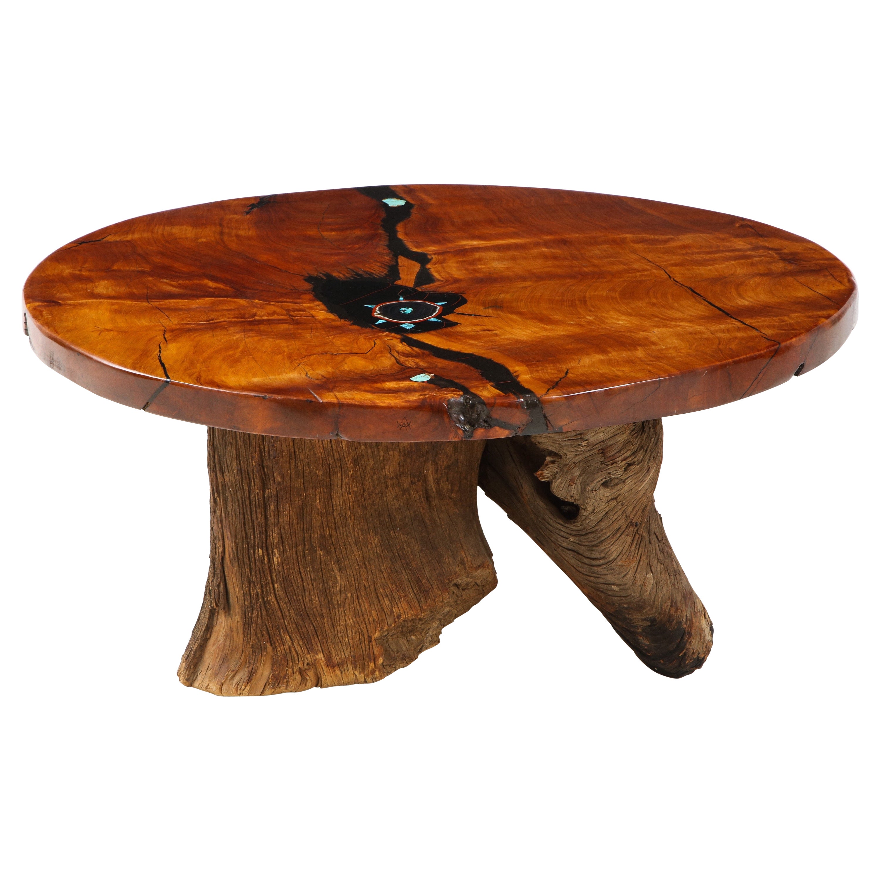 1970s California Craftman Inlaid Coffee Table
