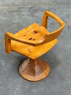 1970s California Handmade Mixed Woods Studio Craft Cantilevered Back Armchair