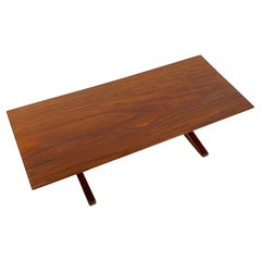 1970s California Studio Craft Made Solid Mahogany Coffee Table Nakashima Style