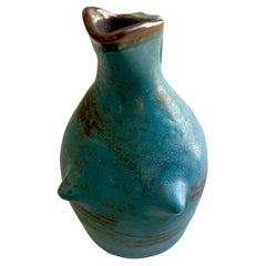 1970s California Studio Milk Stoneware Pitcher Vase