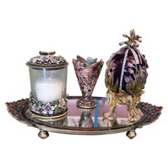 1970s California's Two's Company Cloisonné Enamel Decorative Table Set