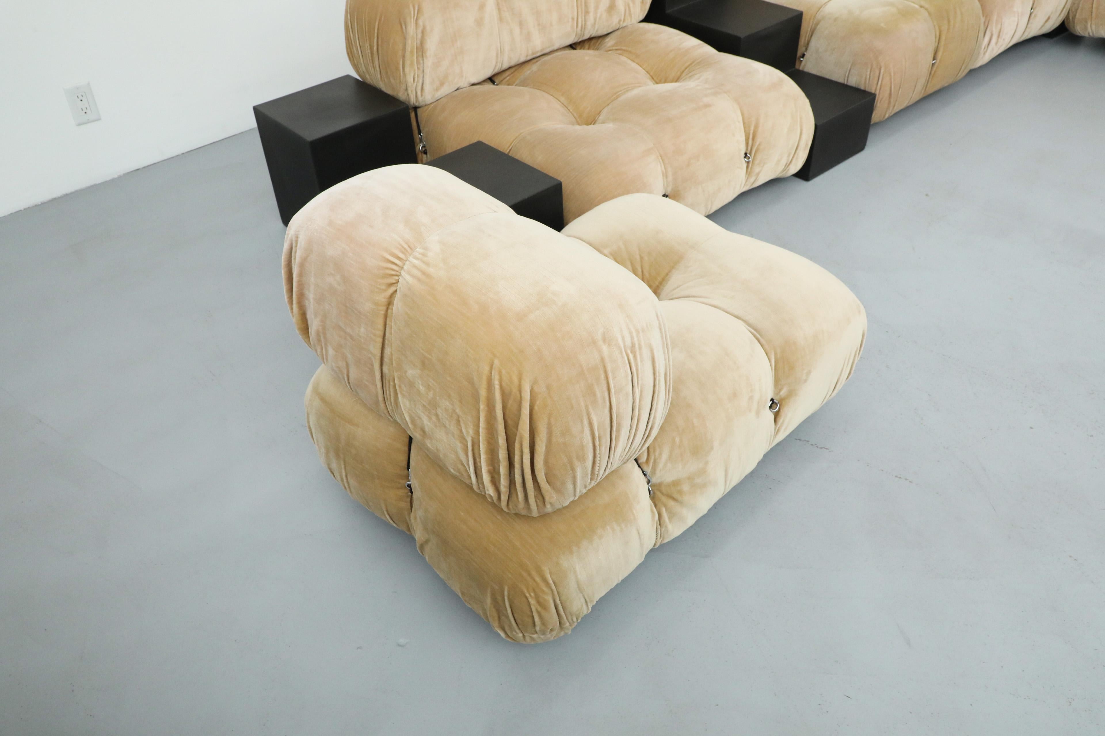 1970s 'Camaleonda' C&B Italia Seven Piece Beige Velvet Sofa Set by Mario Bellini 5