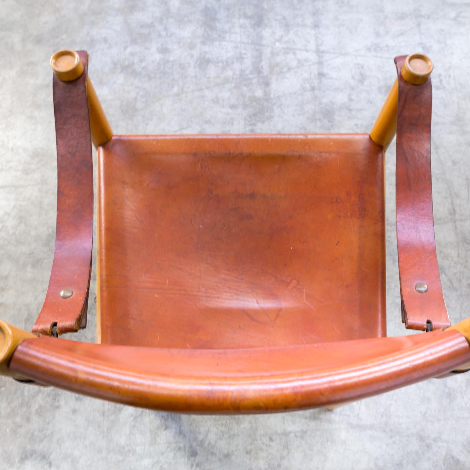 1970s Camel Brown Leather Chair for Ibisco For Sale 5