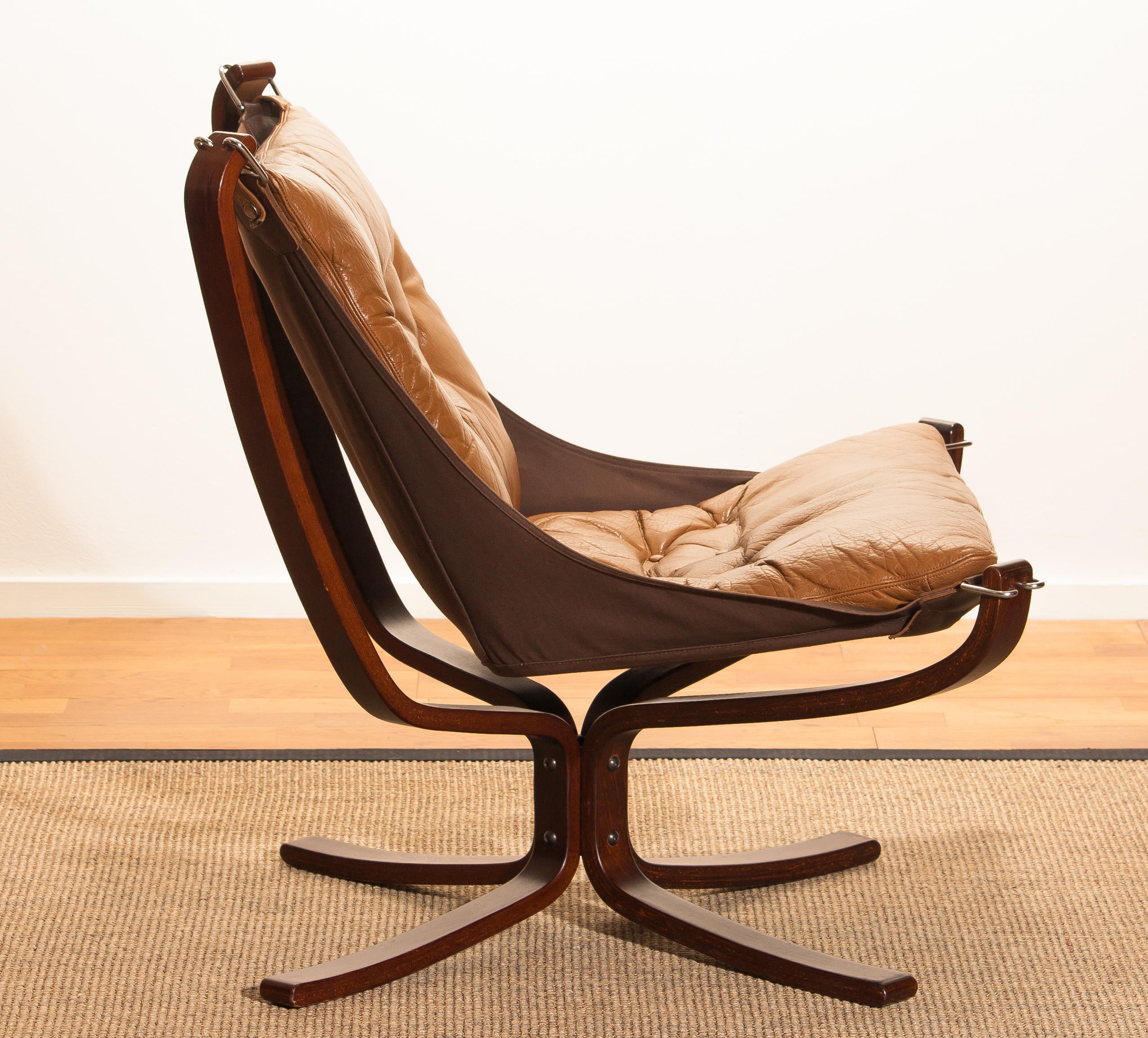 1970s, Camel Leather 'Falcon' Lounge or Easy Chair by Sigurd Ressell 5