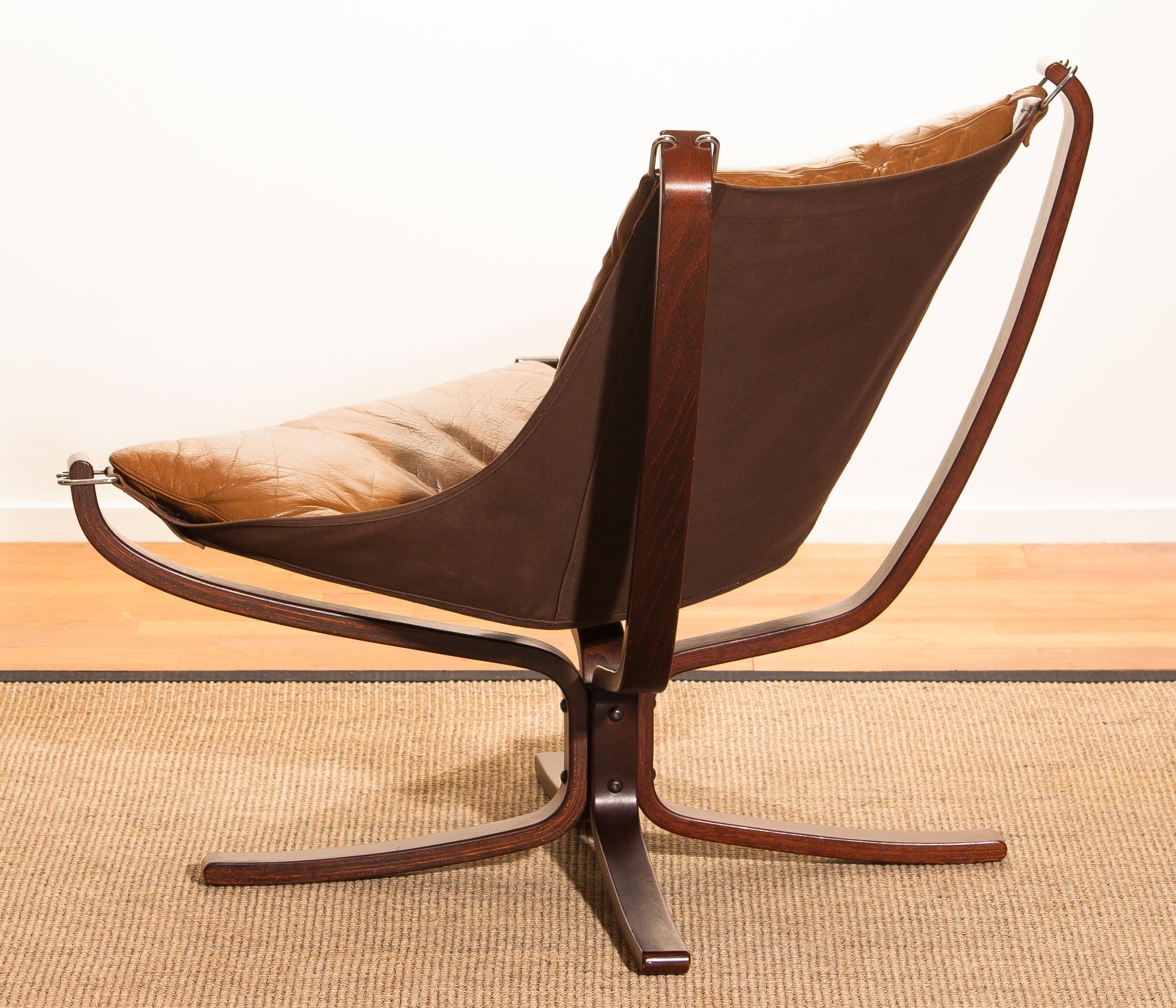 Late 20th Century 1970s, Camel Leather 'Falcon' Lounge or Easy Chair by Sigurd Ressell