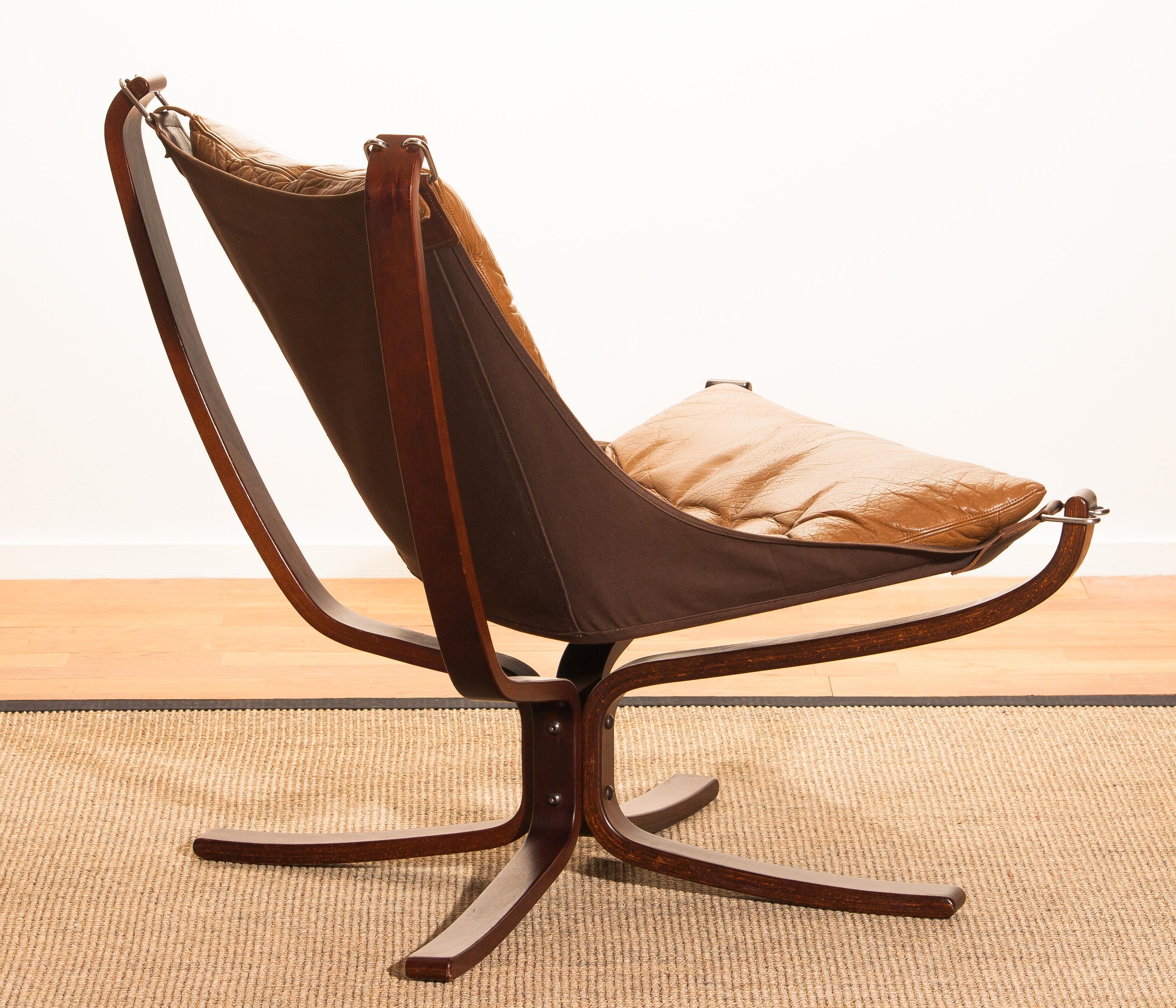 1970s, Camel Leather 'Falcon' Lounge or Easy Chair by Sigurd Ressell 2