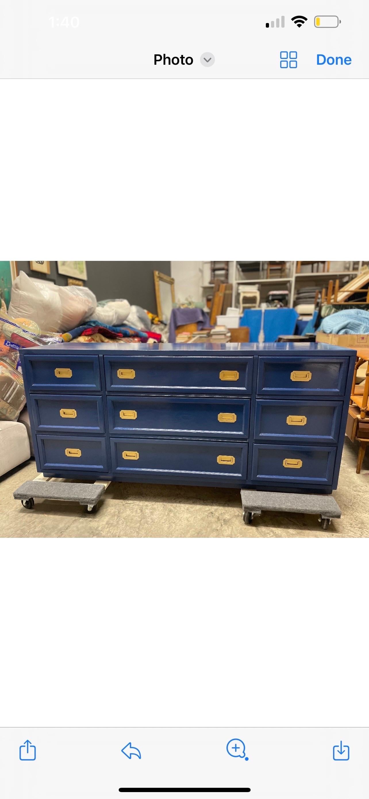 1970’s Campaign Dresser Newly Lacquered in Hague Blue 8
