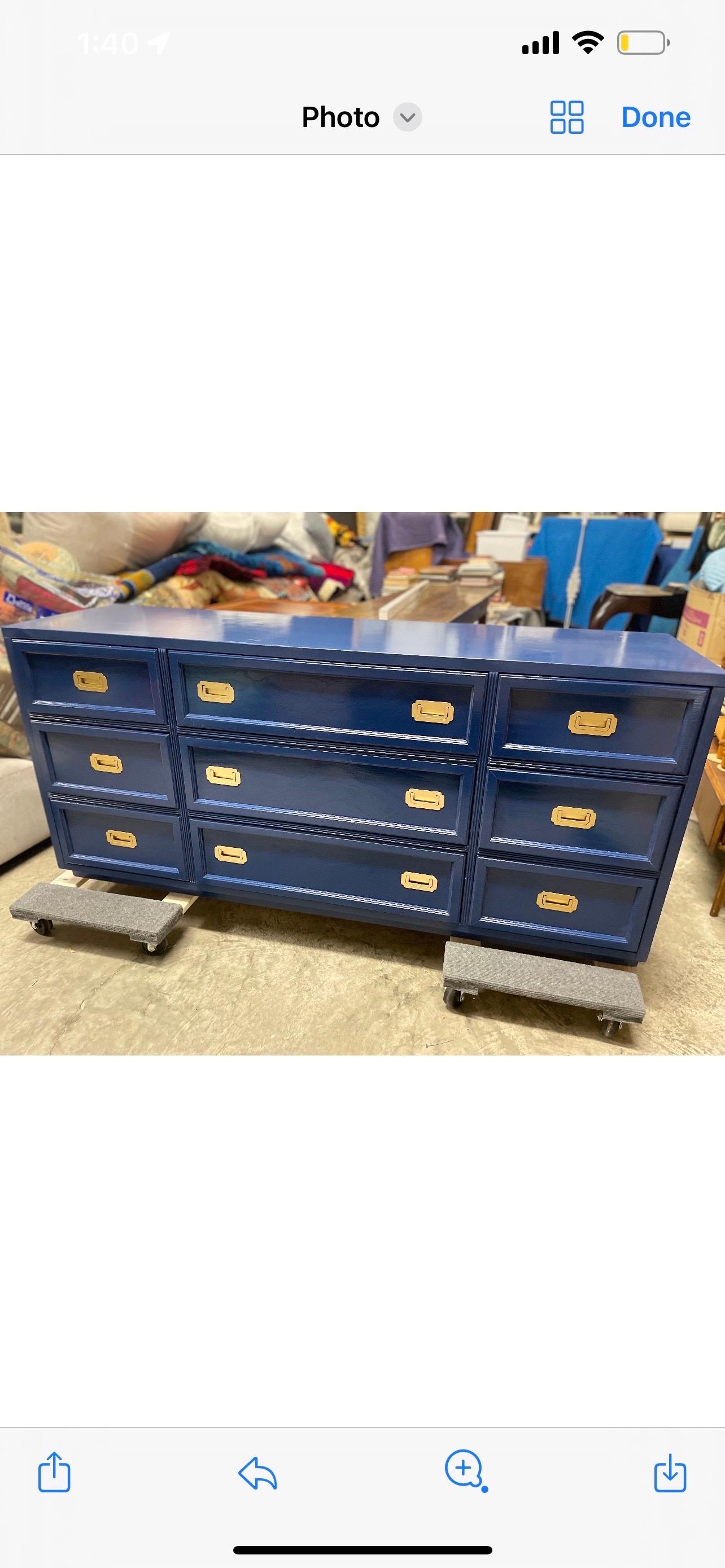 1970’s Campaign Dresser Newly Lacquered in Hague Blue 10