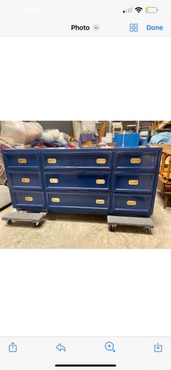 1970’s Campaign Dresser Newly Lacquered in Hague Blue