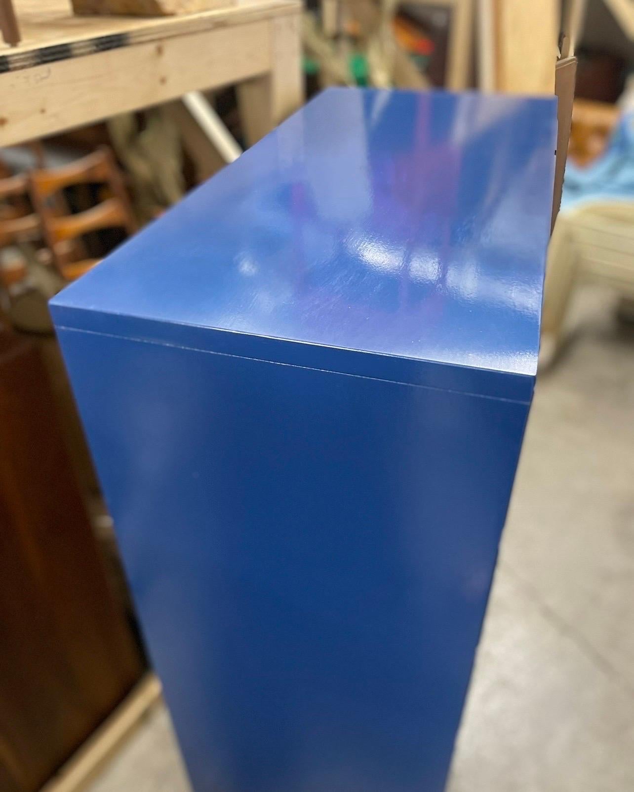 Late 20th Century 1970’s Campaign Dresser Newly Lacquered in Hague Blue