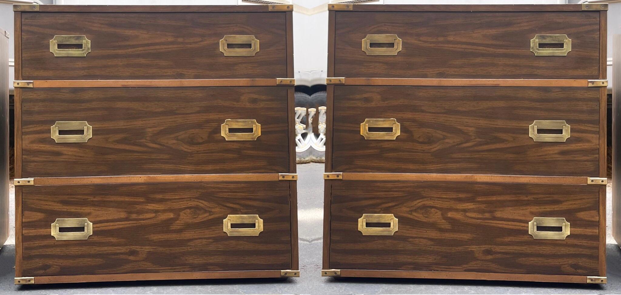 1970s Campaign Style Chests with Oak Finish Attributed to Henredon 1