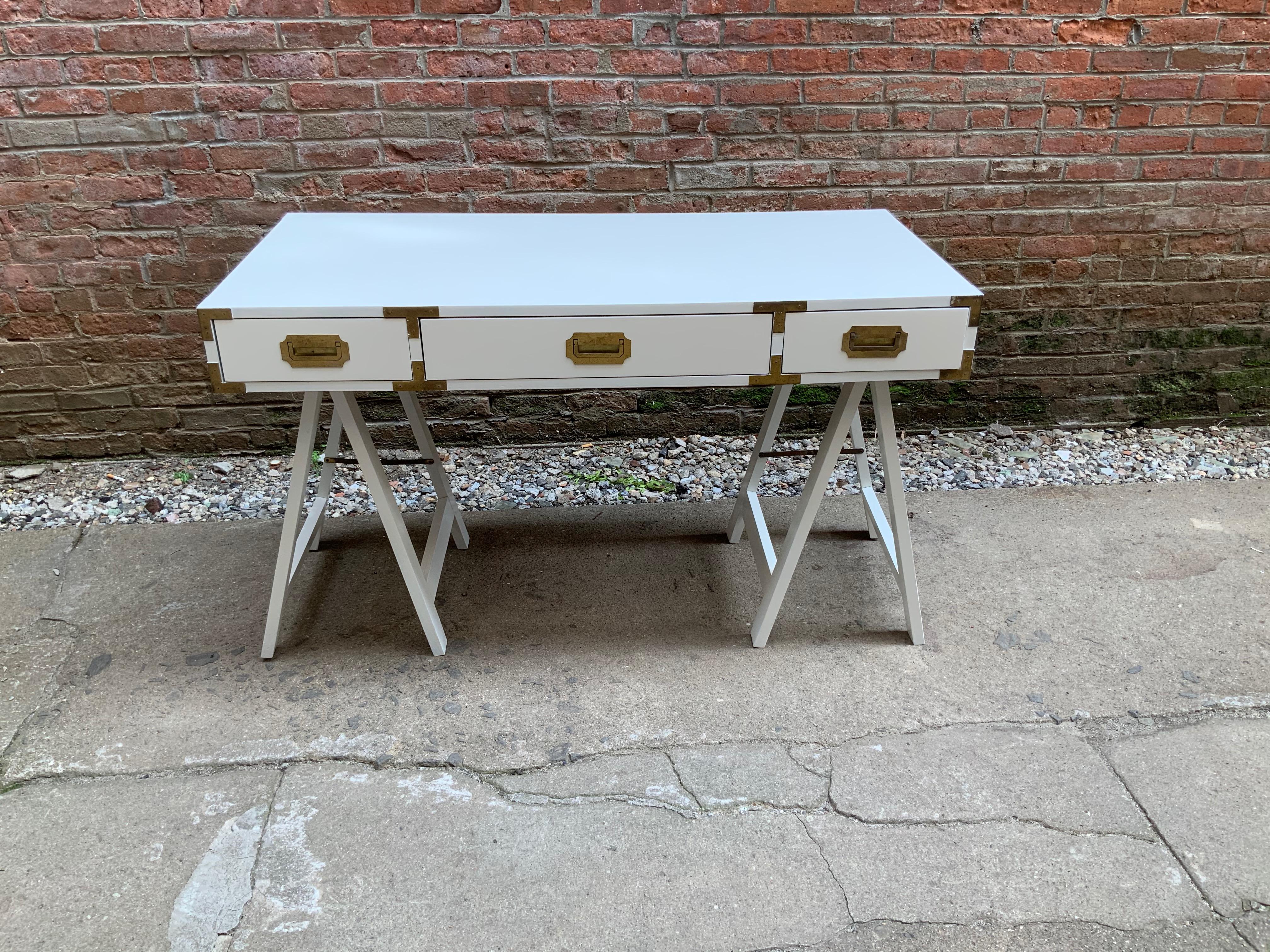 Painted 1970s Campaign Style Desk
