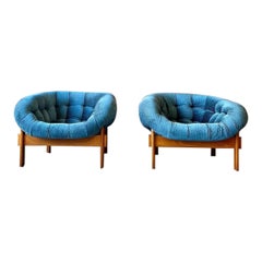 1970's Canadian Teak Tub Lounge Chairs by Huber & Co