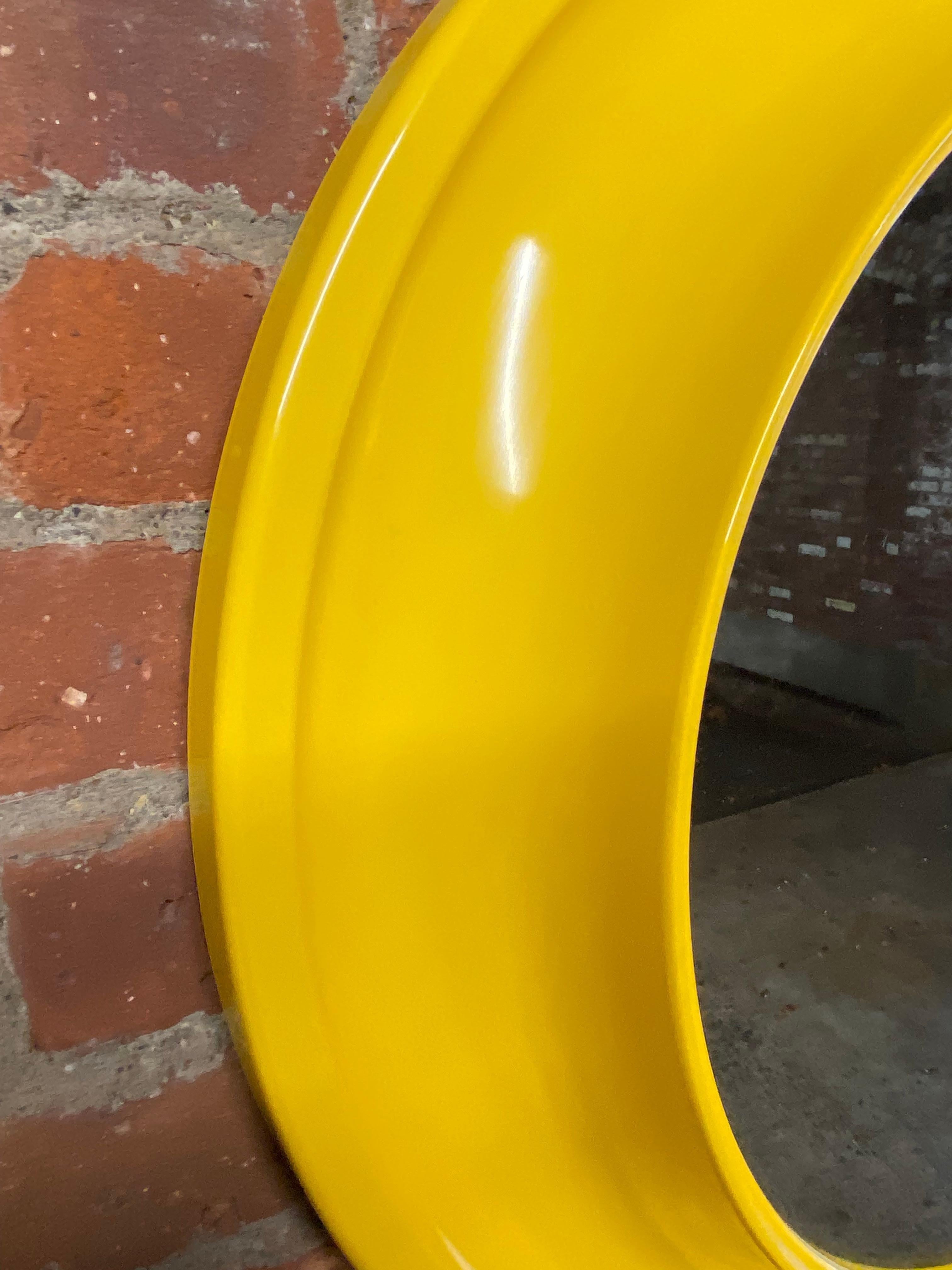 Late 20th Century 1970s Canary Yellow Color Pop Mirror