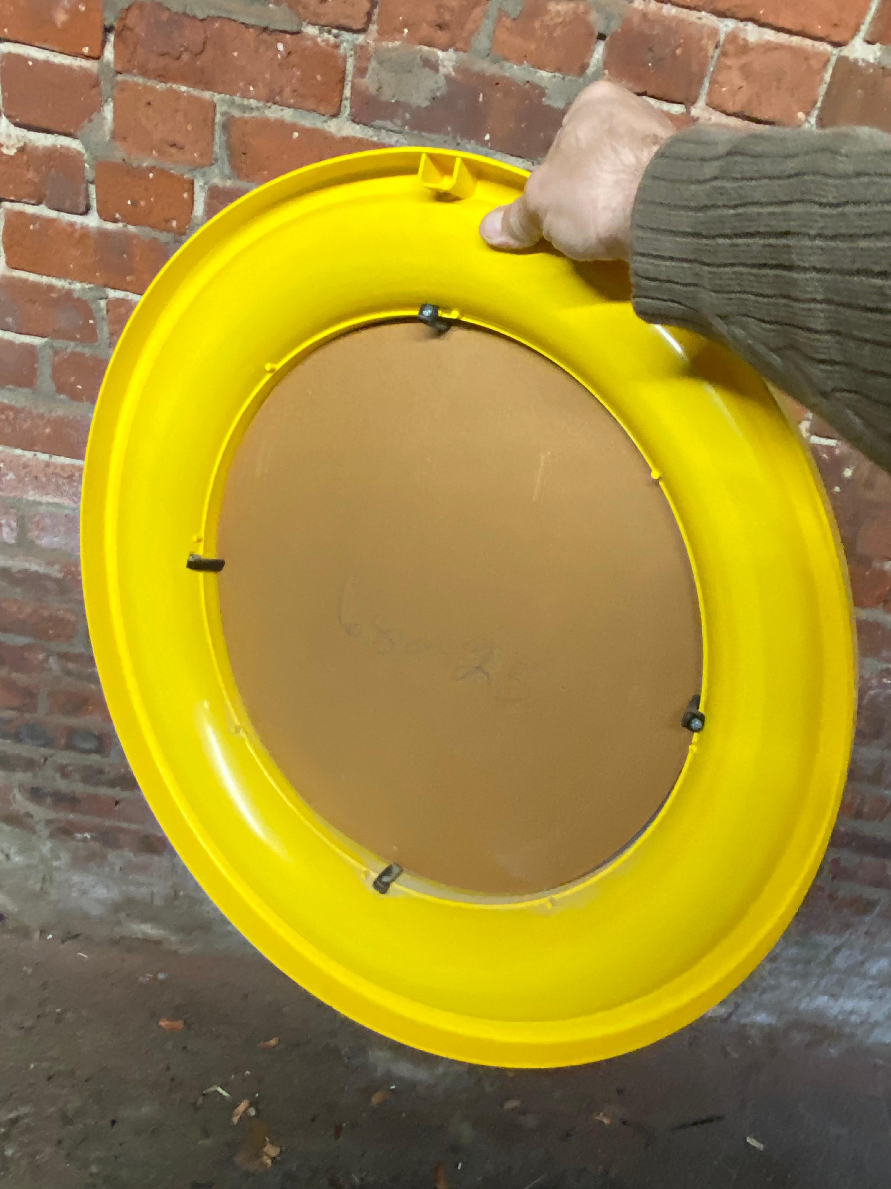 1970s Canary Yellow Color Pop Mirror 1
