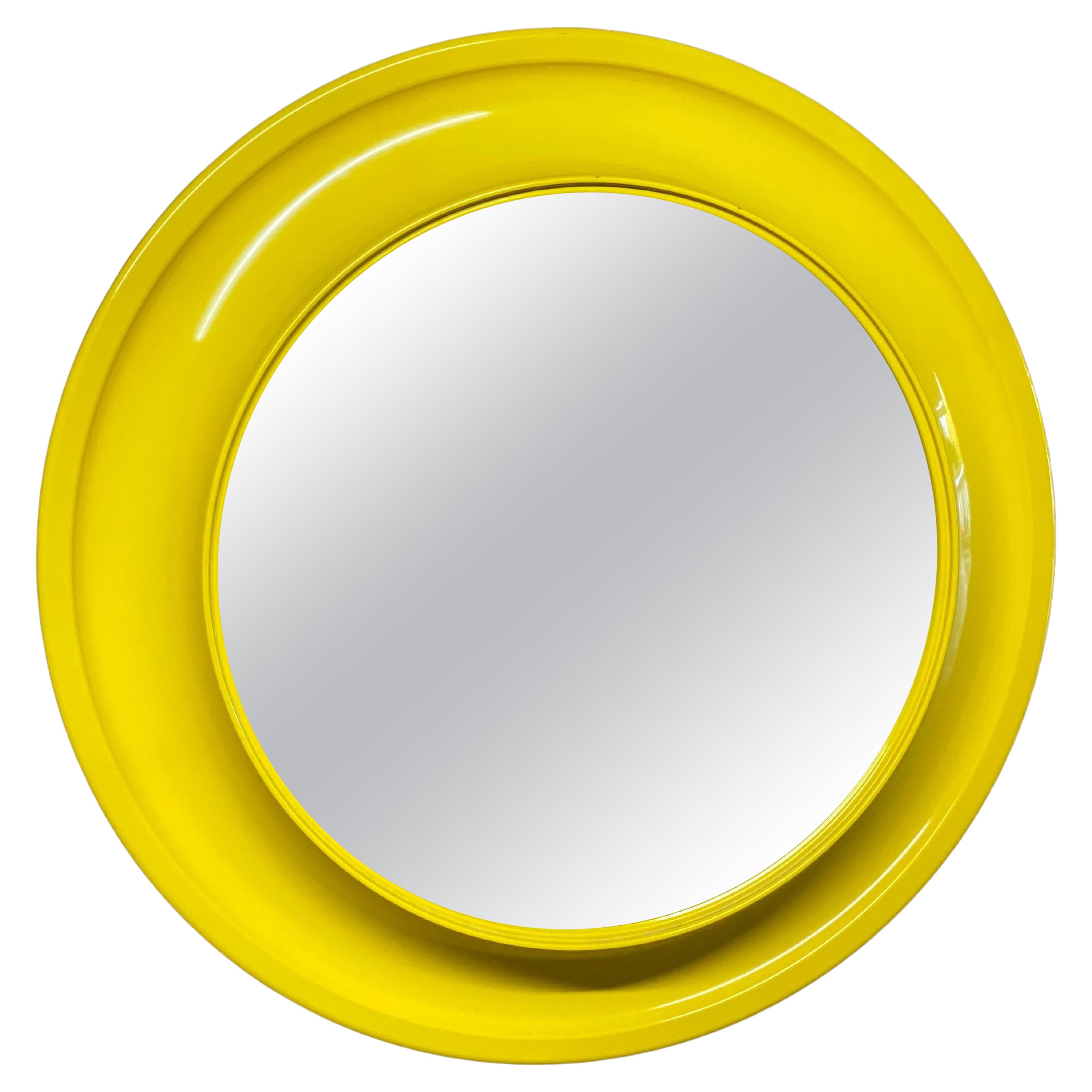 1970s Canary Yellow Color Pop Mirror