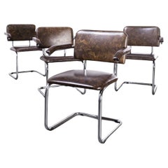 1970's Cantilever Armchairs, Chrome, Set of Four