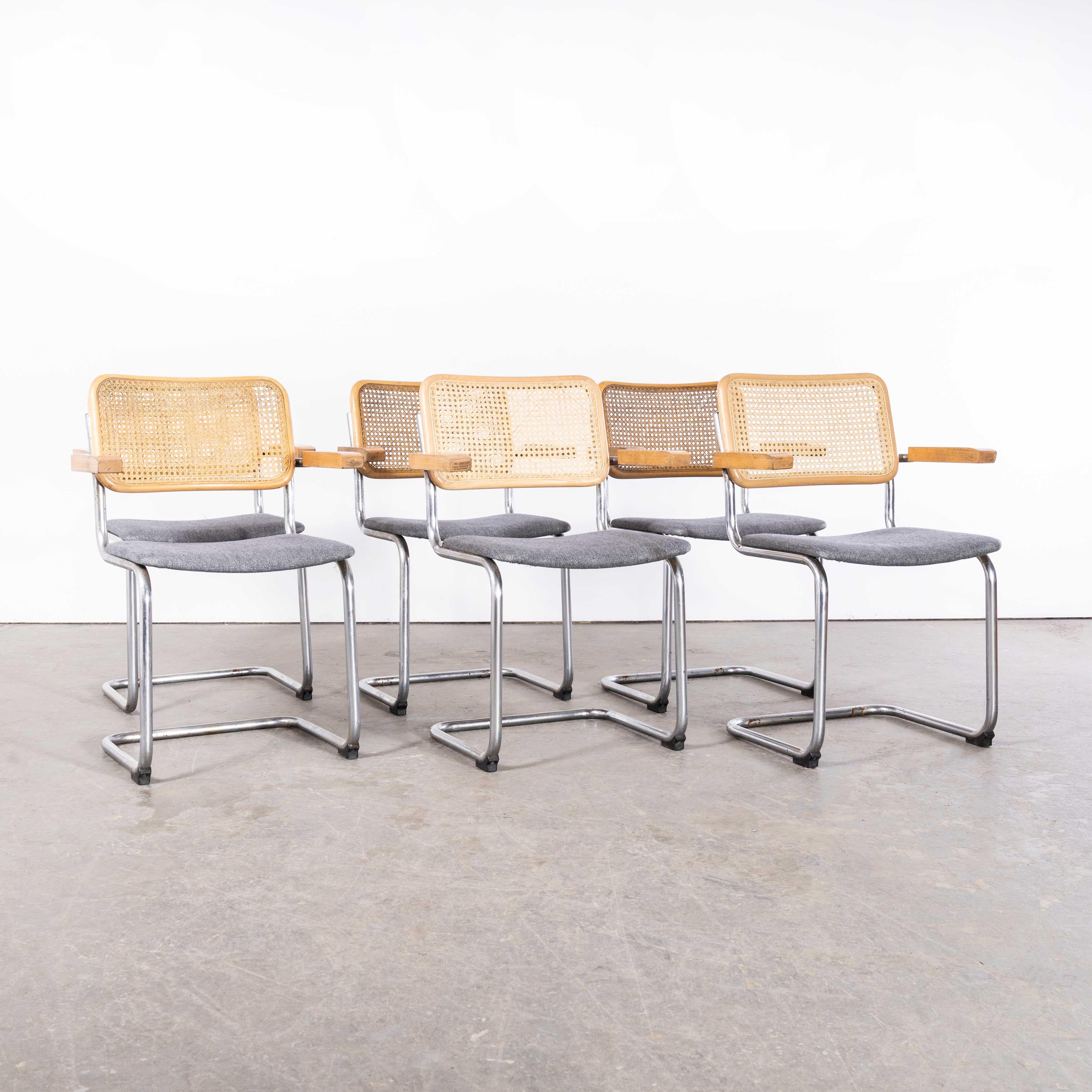 1970's Freischwinger Rahmen Cane Backed Dining Chair - Set von sechs im Angebot 4