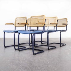 1970's Freischwinger Gestell Rohrrücken Esszimmerstuhl, Satz von sechs