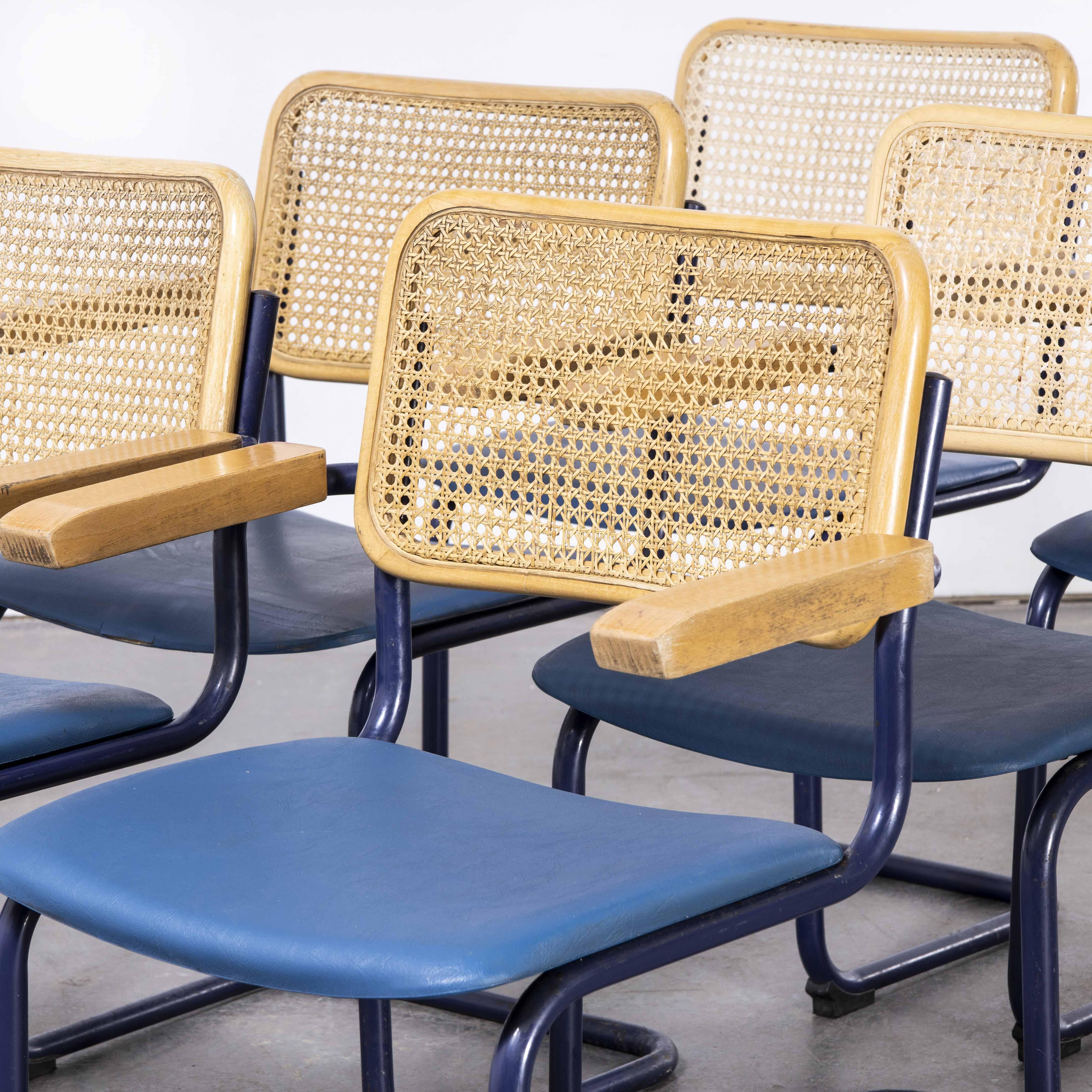 1970's Cantilever Frame Cane Backed Dining Chair, Set of Six In Good Condition In Hook, Hampshire