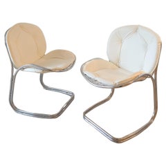 1970s Cantilevered Chrome Chairs