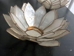 1970’s Capiz Shell Lotus Form Candle Holders, a Set of 5