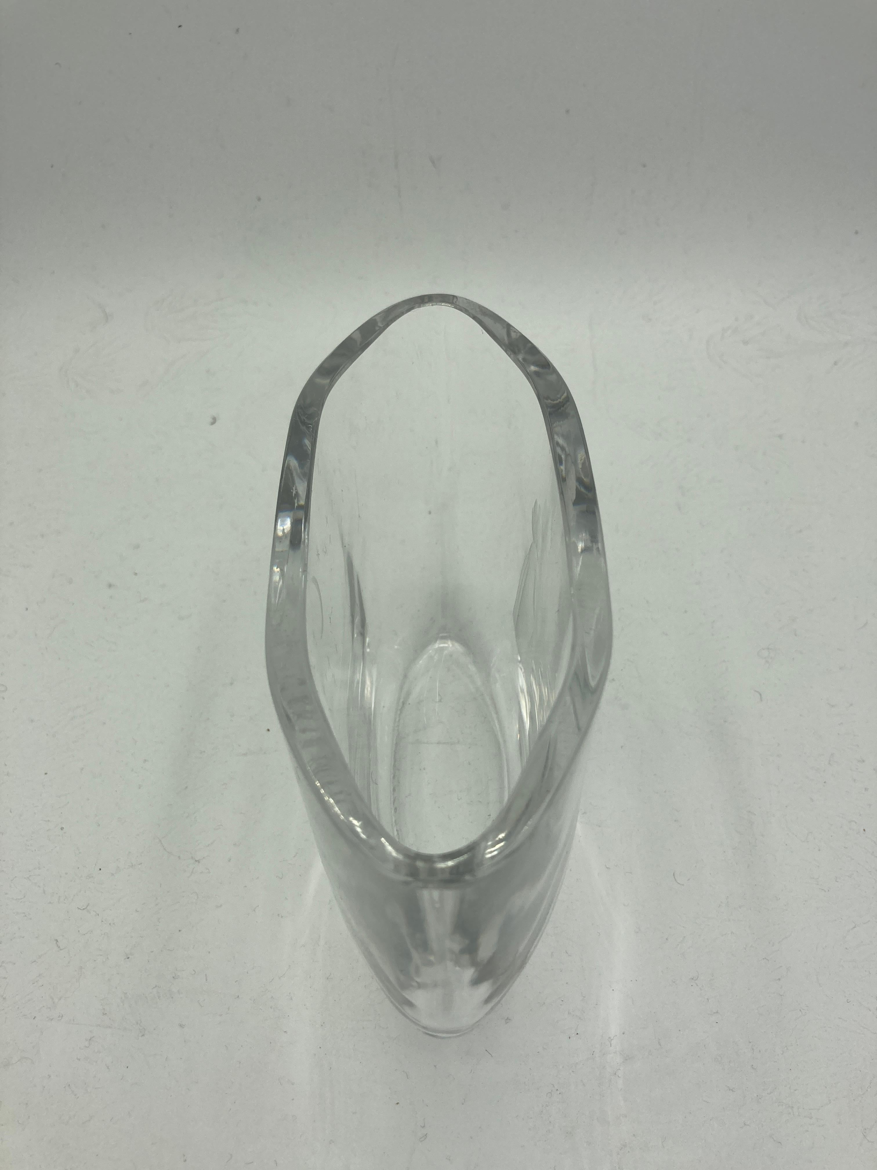 Late 20th Century 1970's careved glass showing a young woman watching stars signed Orrefors For Sale