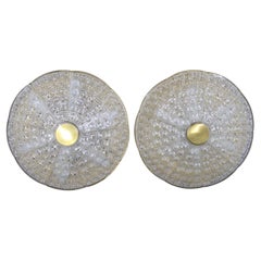 1970s Carl Fagerlund Pair of Brass and Glass Ceiling Lamps, Sweden