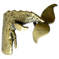 1970s Carl Tasha Bronze Whale Belt Buckle