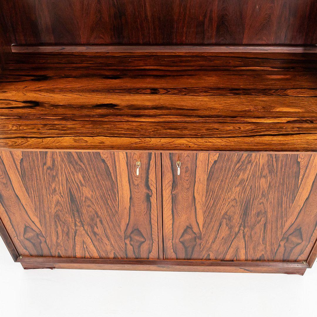 1970s Carlo Jensen for Poul Hundevad Danish Rosewood Cabinet with Bookcase Hutch For Sale 4