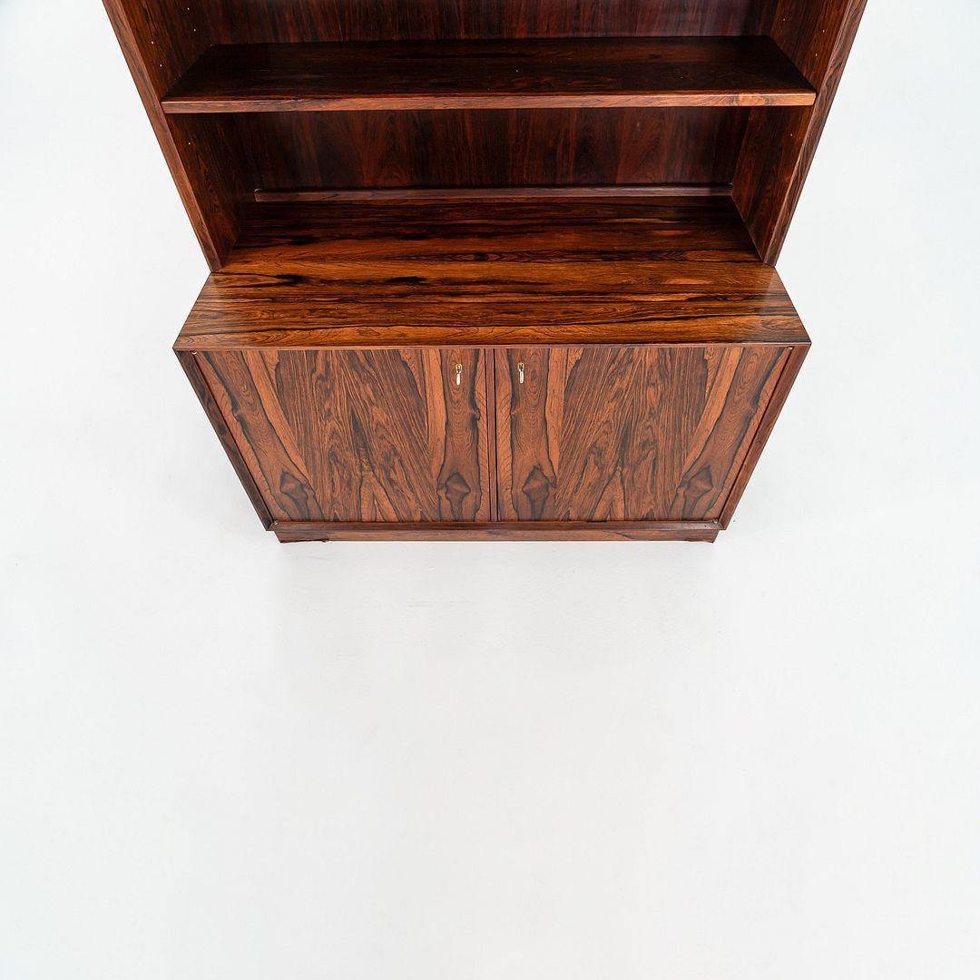 Modern 1970s Carlo Jensen for Poul Hundevad Danish Rosewood Cabinet with Bookcase Hutch For Sale