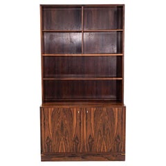 1970s Carlo Jensen for Poul Hundevad Danish Rosewood Cabinet with Bookcase Hutch