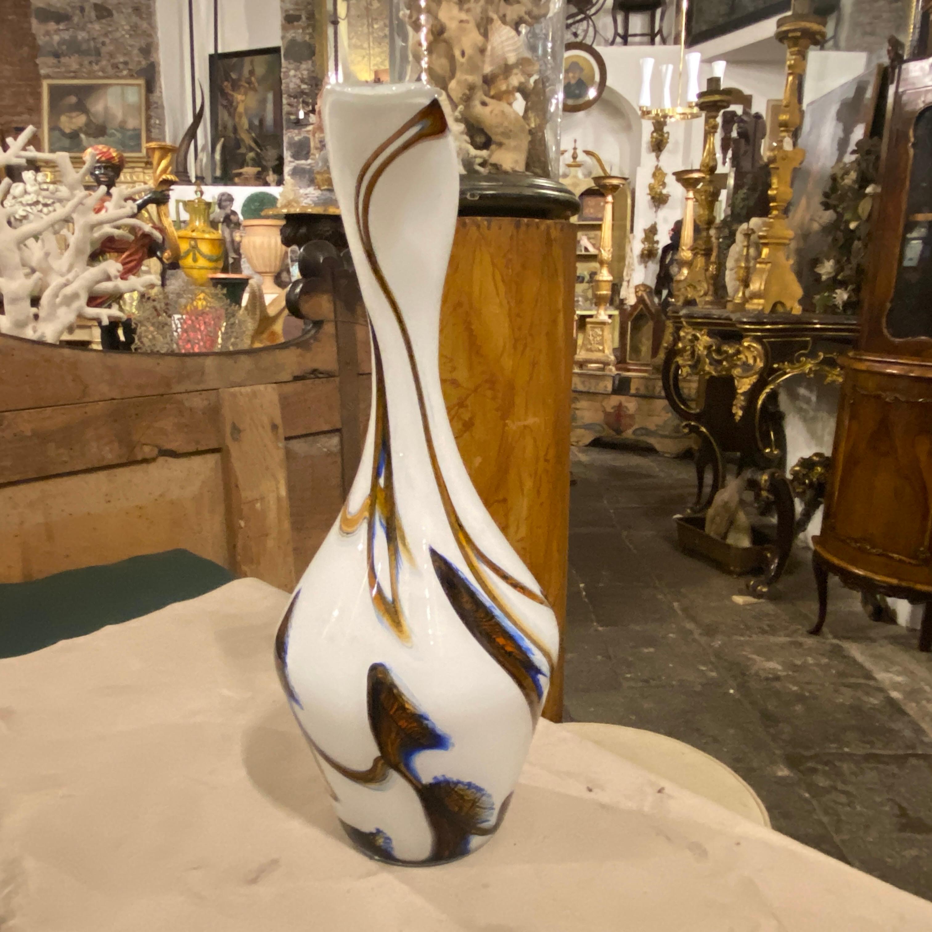Hand-Crafted 1970s Carlo Moretti Style Mid-Century Modern Murano Polychrome Glass Jug