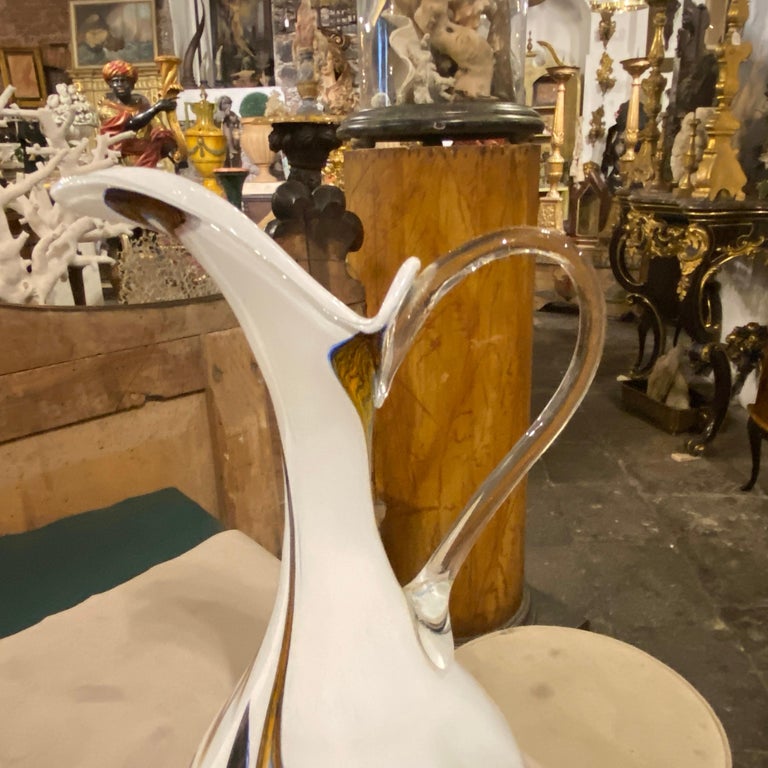 1970s Carlo Moretti Style Mid-Century Modern Murano Glass Jug In Good Condition For Sale In Aci Castello, IT