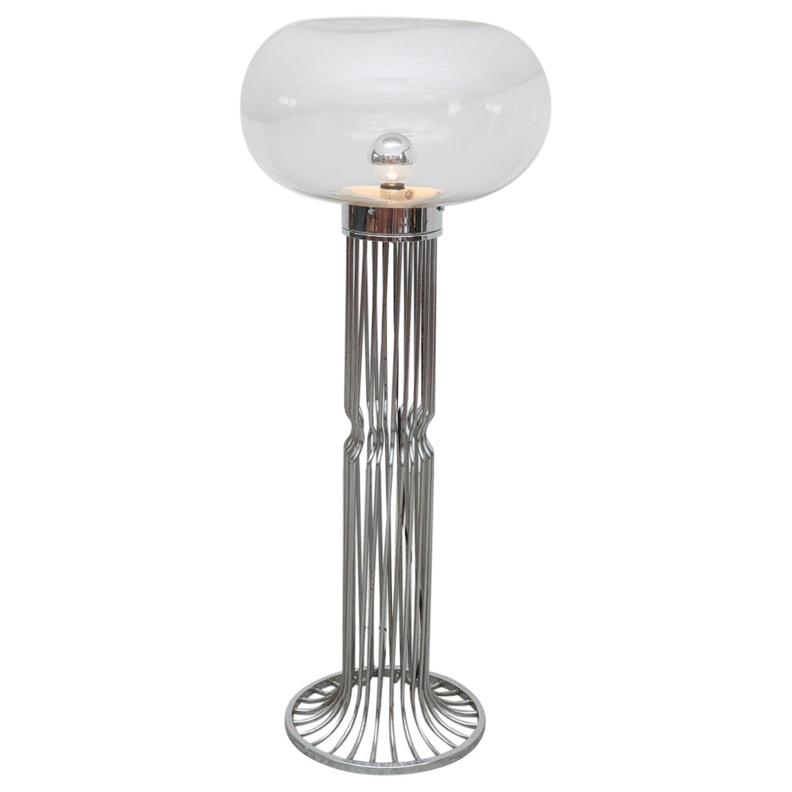 1970's Carlo Nason Attributed Blown Glass Mushroom Floor Lamp
