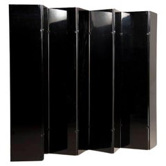 Vintage 1970s Carlo Scarpa Black Lacquered Wood Screen