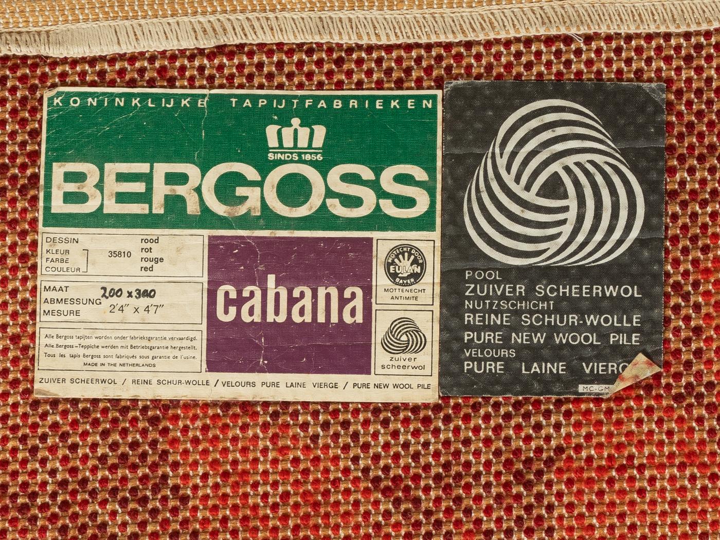 1970s Carpet by Bergoss, 200 x 300 cm Bon état - En vente à Neuss, NW