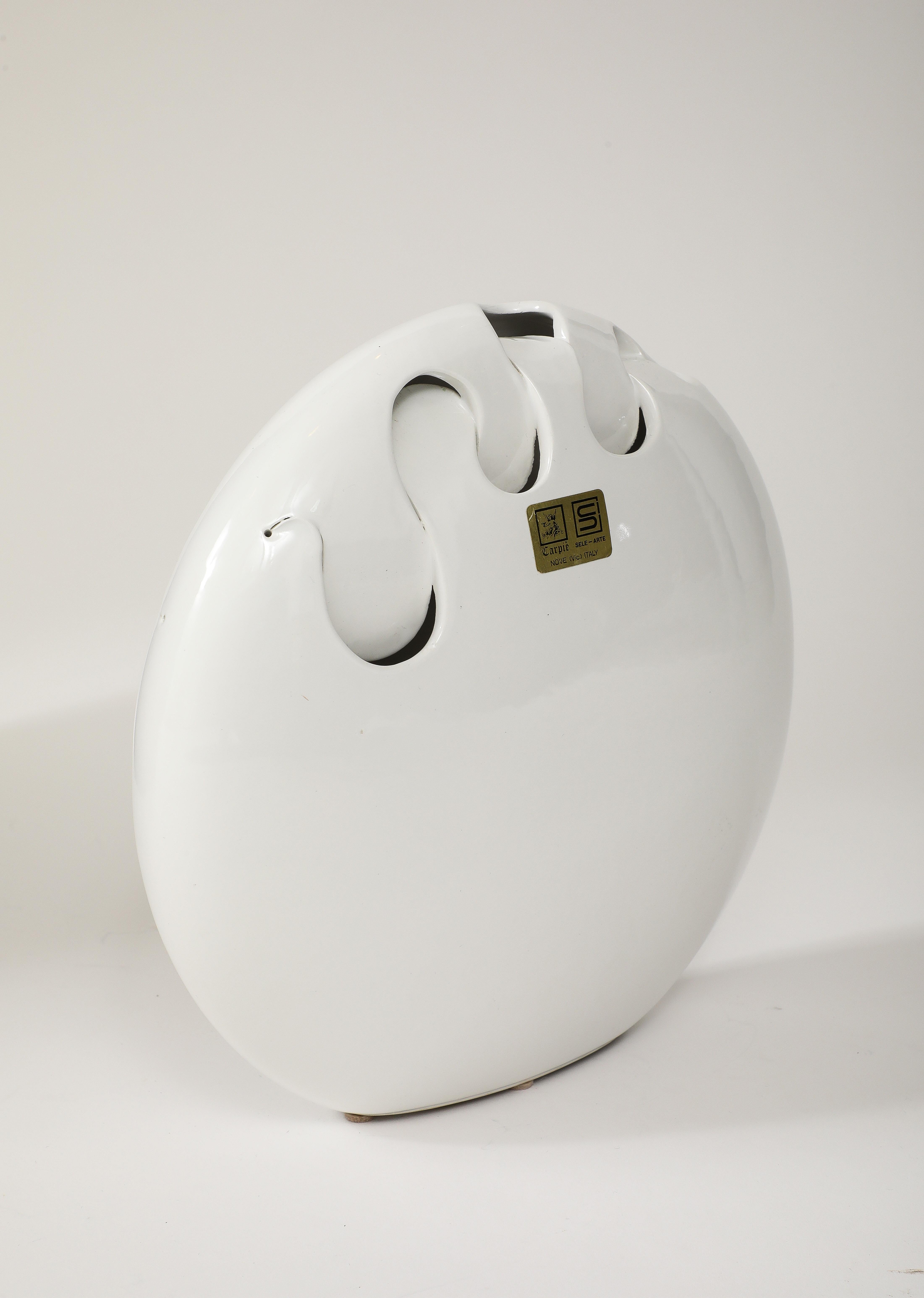 1970's Carpie For Raymor Italian Porcelain Vase For Sale 5