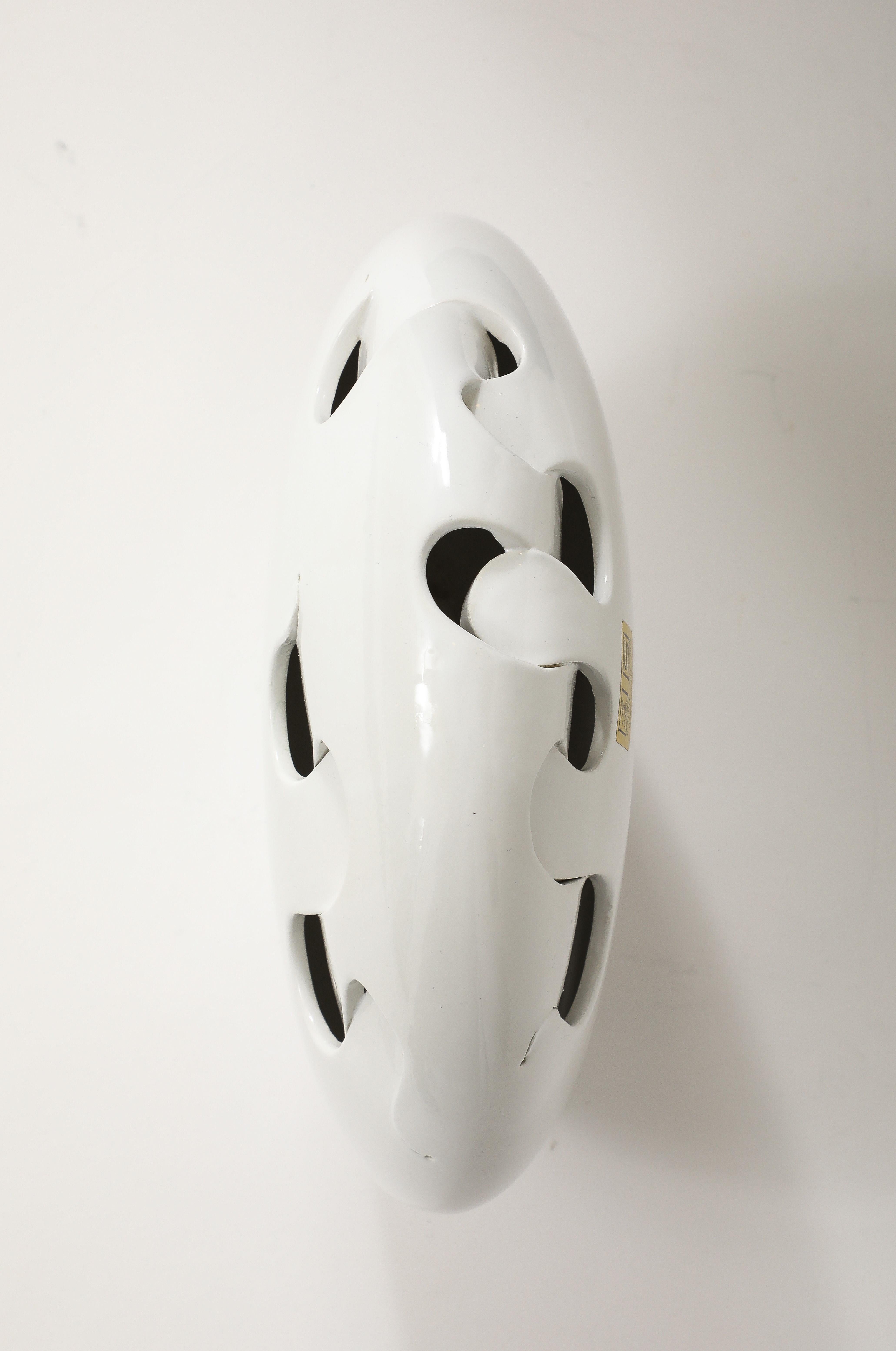 Mid-Century Modern Vase en porcelaine italienne Carpie pour Raymor des années 1970 en vente