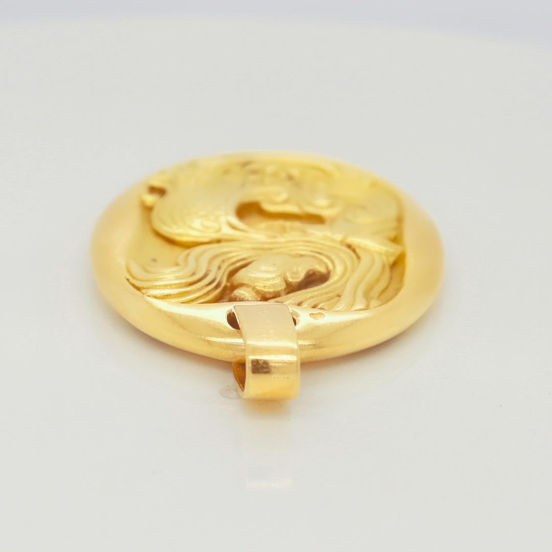 1970's Cartier 18k Gold Aquarius Zodiac Pendant by Georges L'Enfant 6
