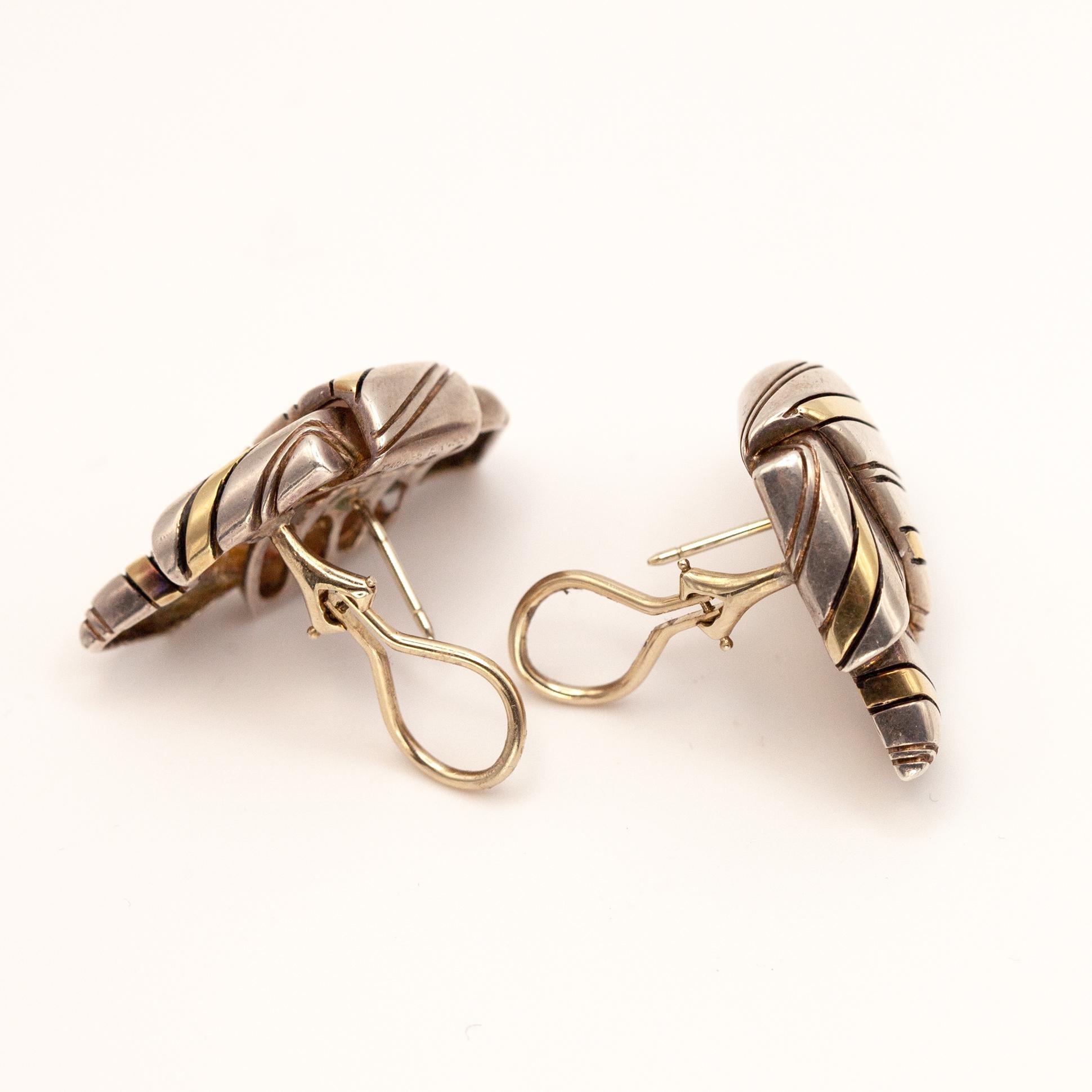 1970s CARTIER 18K Yellow Gold Sterling Knotted Ribbon Earrings 6