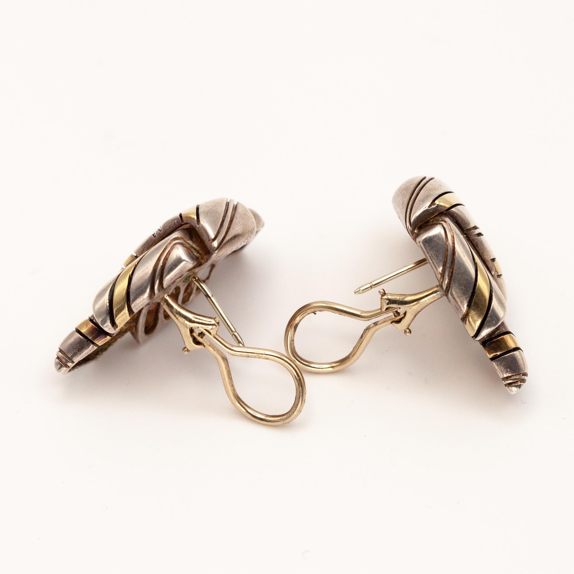 1970s CARTIER 18K Yellow Gold Sterling Knotted Ribbon Earrings 9