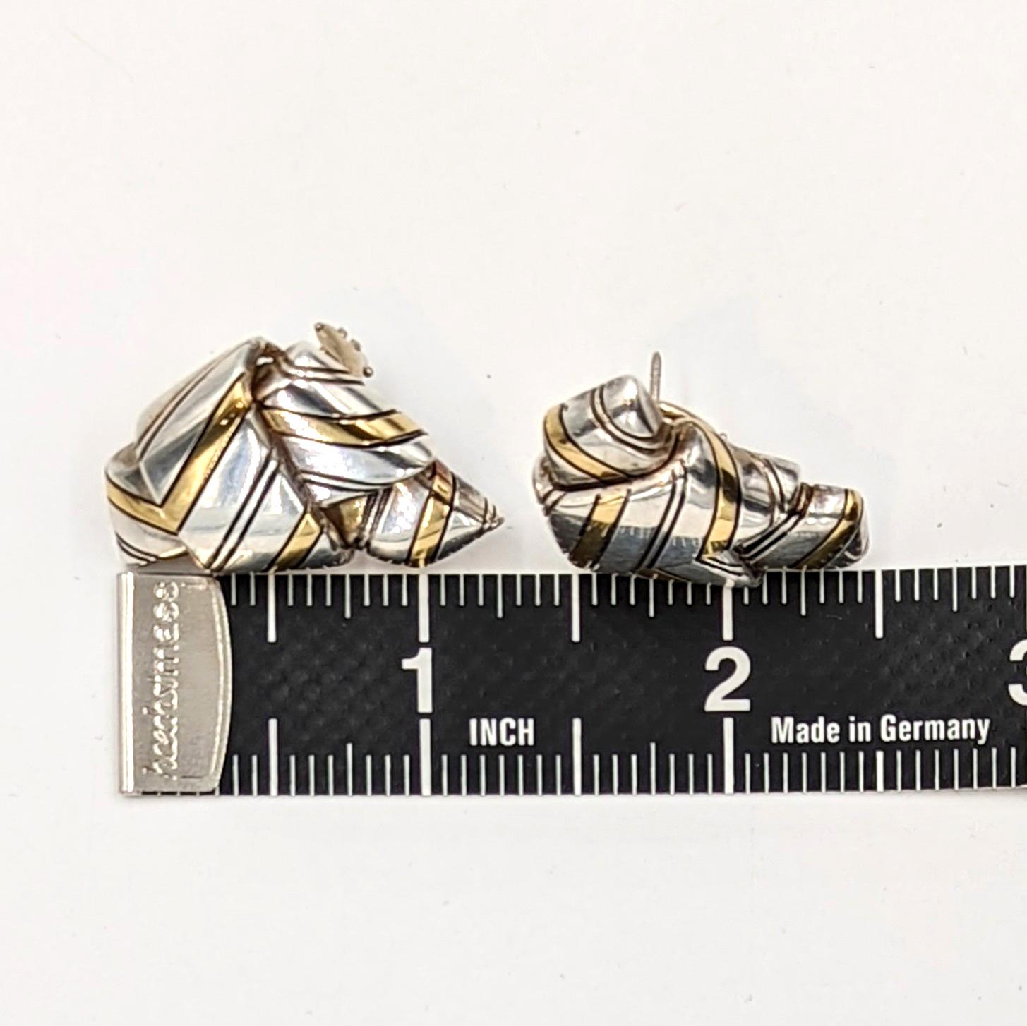 1970s CARTIER 18K Yellow Gold Sterling Knotted Ribbon Earrings 10