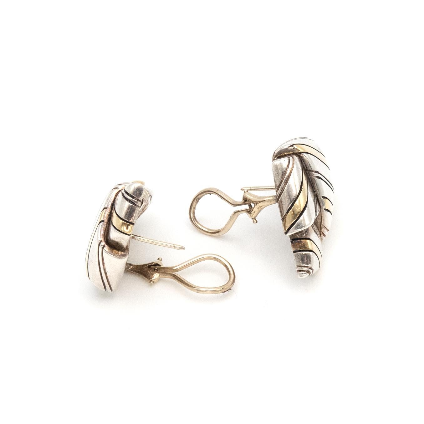 1970s CARTIER 18K Yellow Gold Sterling Knotted Ribbon Earrings 2