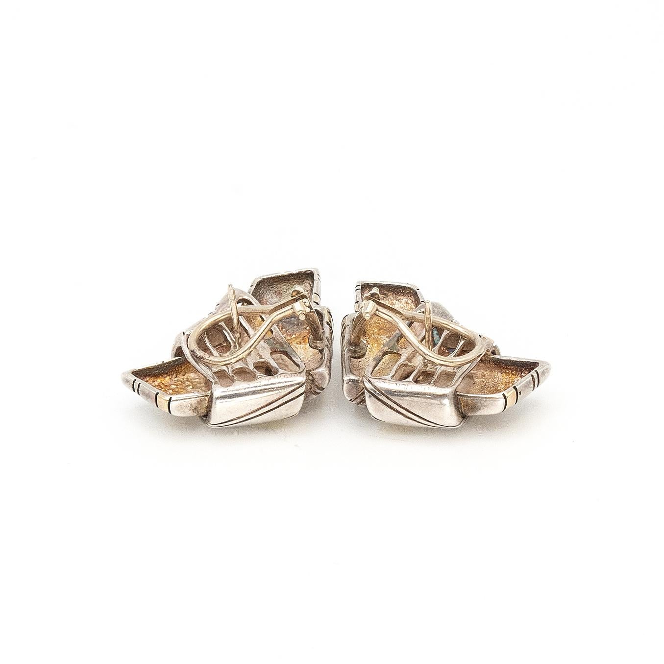 1970s CARTIER 18K Yellow Gold Sterling Knotted Ribbon Earrings 3