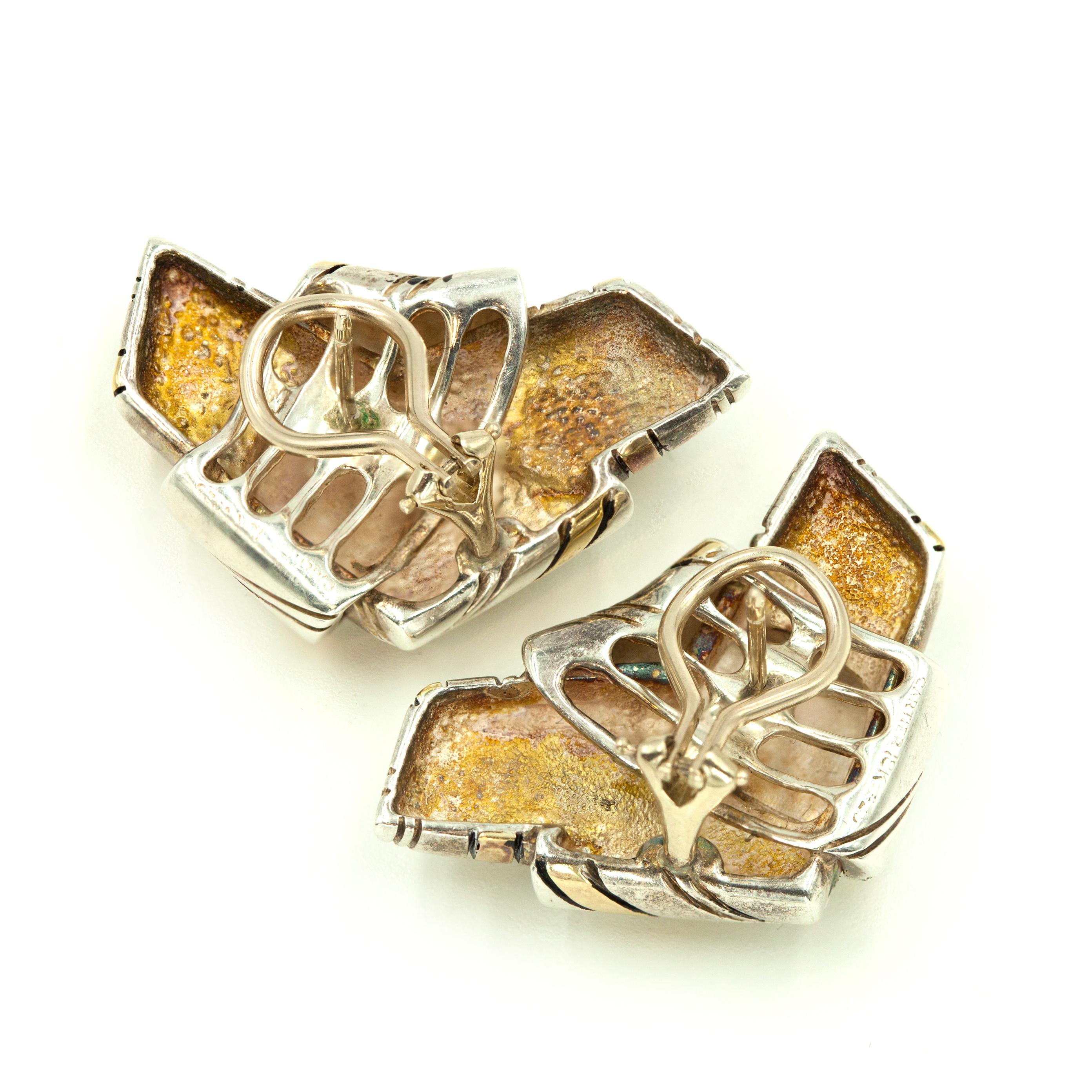 1970s CARTIER 18K Yellow Gold Sterling Knotted Ribbon Earrings 4